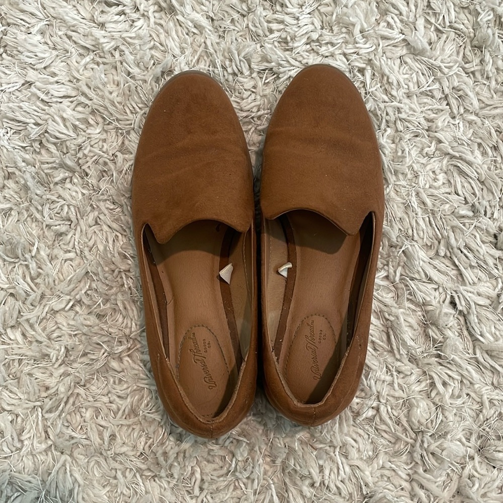 Target, women’s brown suede loafers.
